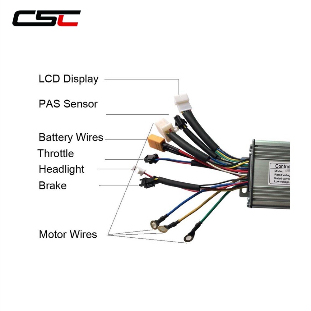 Sine Wave Ebike Controller 36V 48v 500W Electric Bike Brushless Controller 9 Mosfet KT Controller