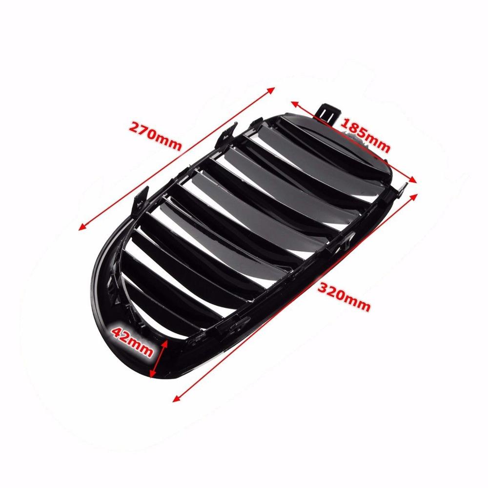 2 Stuks Voor Roosters Nier Grill Heldere Zwarte Dubbele Lijn Grille Voor Bmw E60 E61 5 Serie 2003 front Nieren