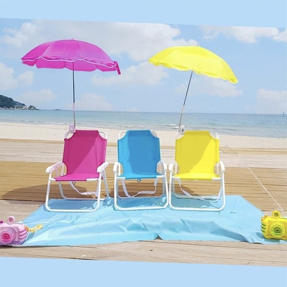 De parasol plegable playa sillón reclinable Silla de playa para niños con paraguas extraíbles