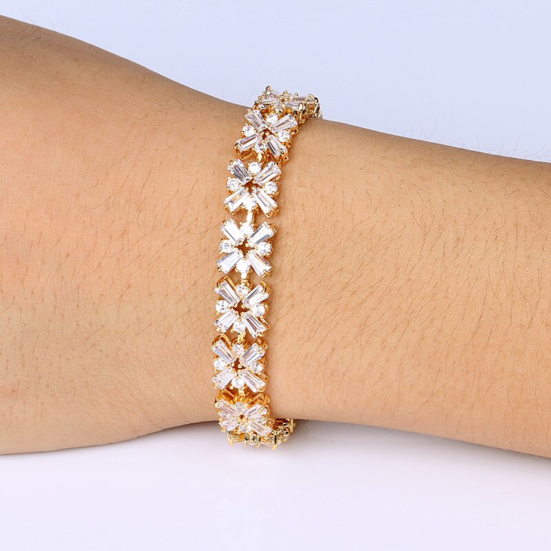 WEIMANJINGDIAN Luxury Cubic Zirconia Crystal CZ Tennis Bracelets for Women Bride or Bridesmaid
