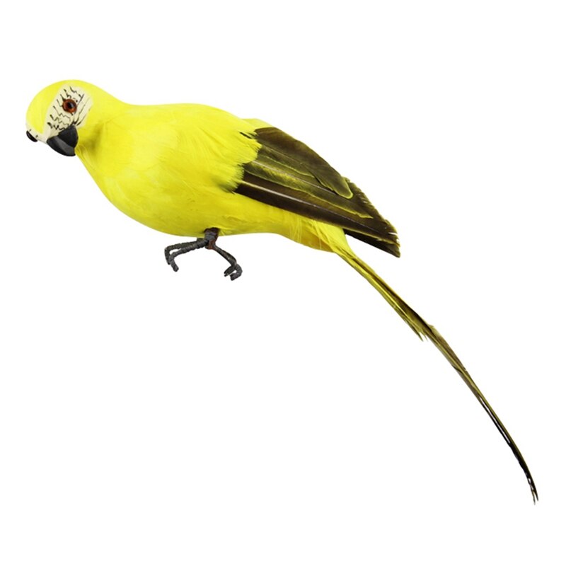 Garden Simulation Gardening Decorative Bird Garden Craftwork Decoration Parrot Emulational parrot For Show Window: Yellow