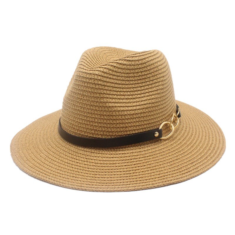 Seioum Brand Khaki Straw Hat Men Panama Caps Summer Style Sun Hat Beach Classic Male Hats And Caps