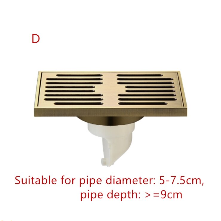 1 pc 9*14 cm Europese Messing Afgewerkt Grote Verplaatsing Badkamer Balkon Deodorant Afvoerputje: D