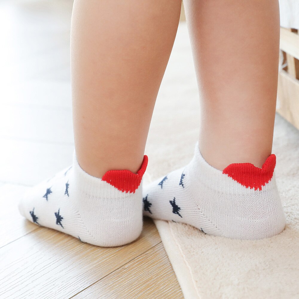 5 Paren/partij 0-2Y Leuke Mooie Korte Baby Sokken Rood Hart Voor Meisjes Katoenen Mesh Leuke Pasgeboren Jongen Peuter Witte Sok