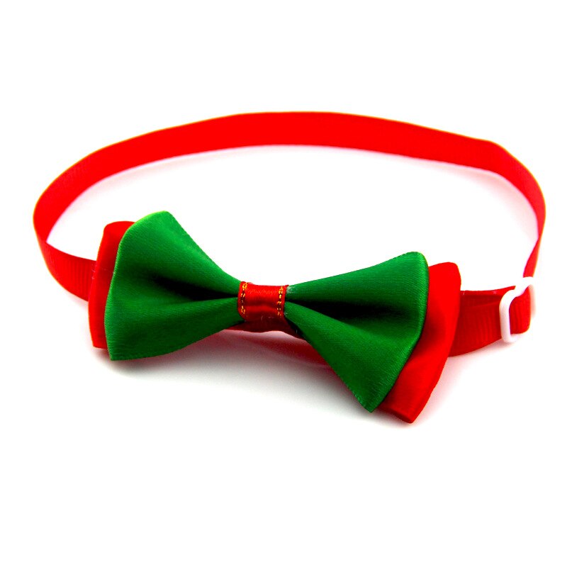 Collier nœud papillon pour chien de compagnie série de noël empreinte de pas style cloche vert rouge pour noël petit chien chat nœud habiller costume fournitures: 05