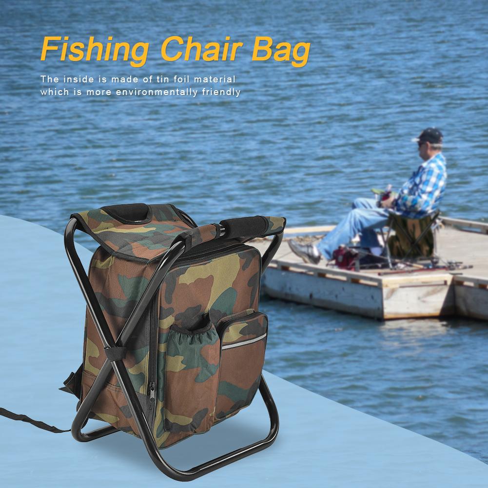 Bolsa aislante de Picnic para senderismo, asiento de mesa, mochila, Pesca Iscas, aparejos, silla de pescar al aire libre, bolsa plegable, taburete de Camping