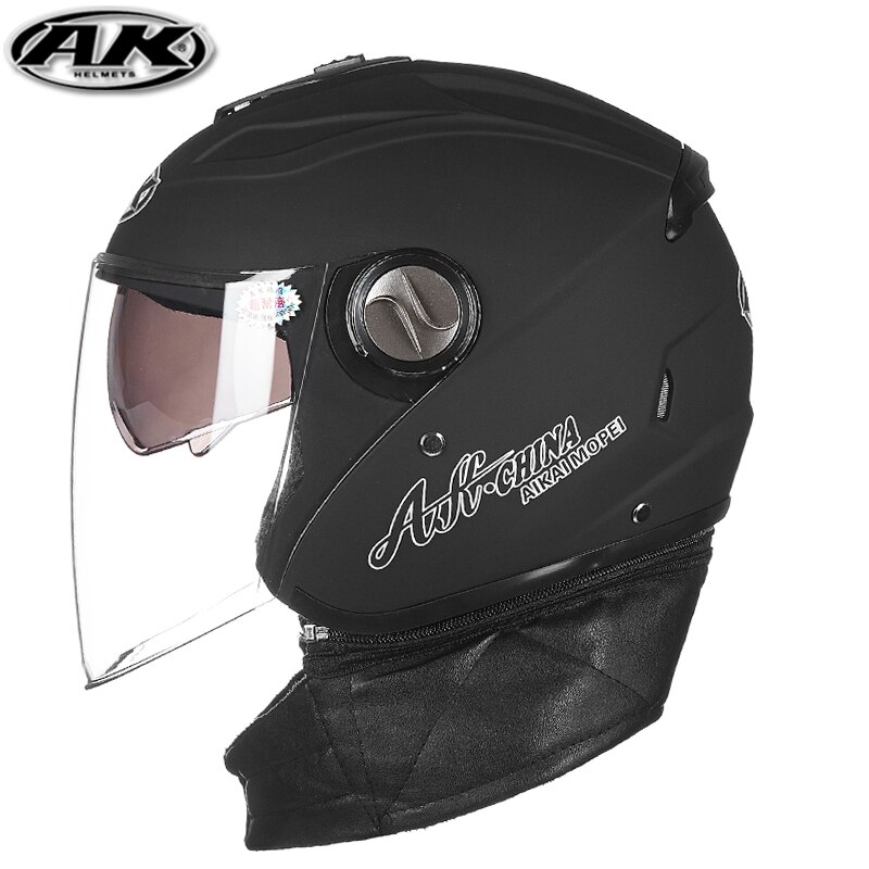AK vier jahreszeiten elektrische auto halb-abgedeckt helme männer &amp; frauen doppel objektiv herbst winter motorrad helm: 3 / L