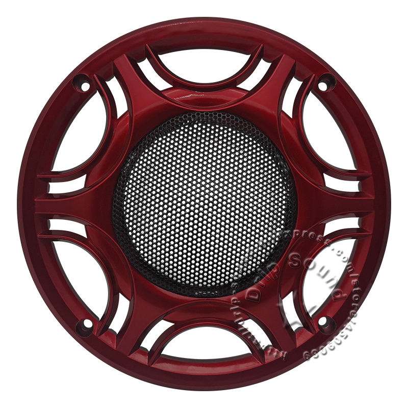 Per 6.5 "pollici copertura della griglia dell'altoparlante cerchio decorativo Audio rete metallica griglia protezione rete cornice nera/blu/verde/rossa/argento: Red Frame / 1 piece