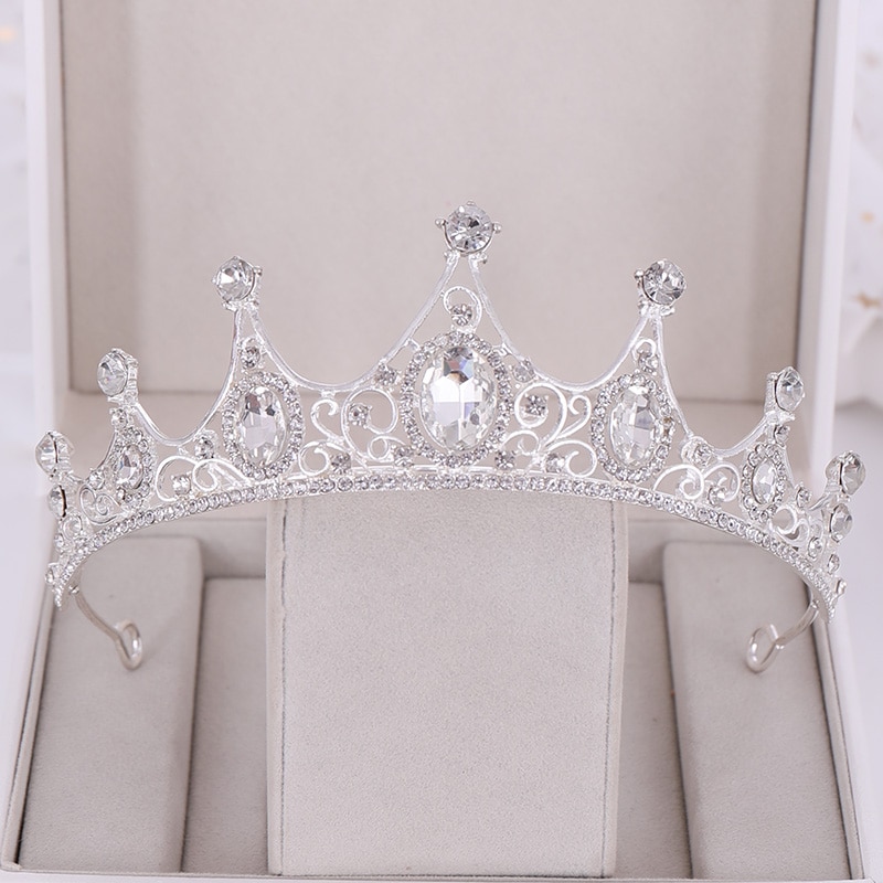 Bruiloft Haar Accessoires Barok Rhinestone Crystal Crown Wedding Crown Hoofdtooi Bridal Crown Bruids Haaraccessoires Tiara