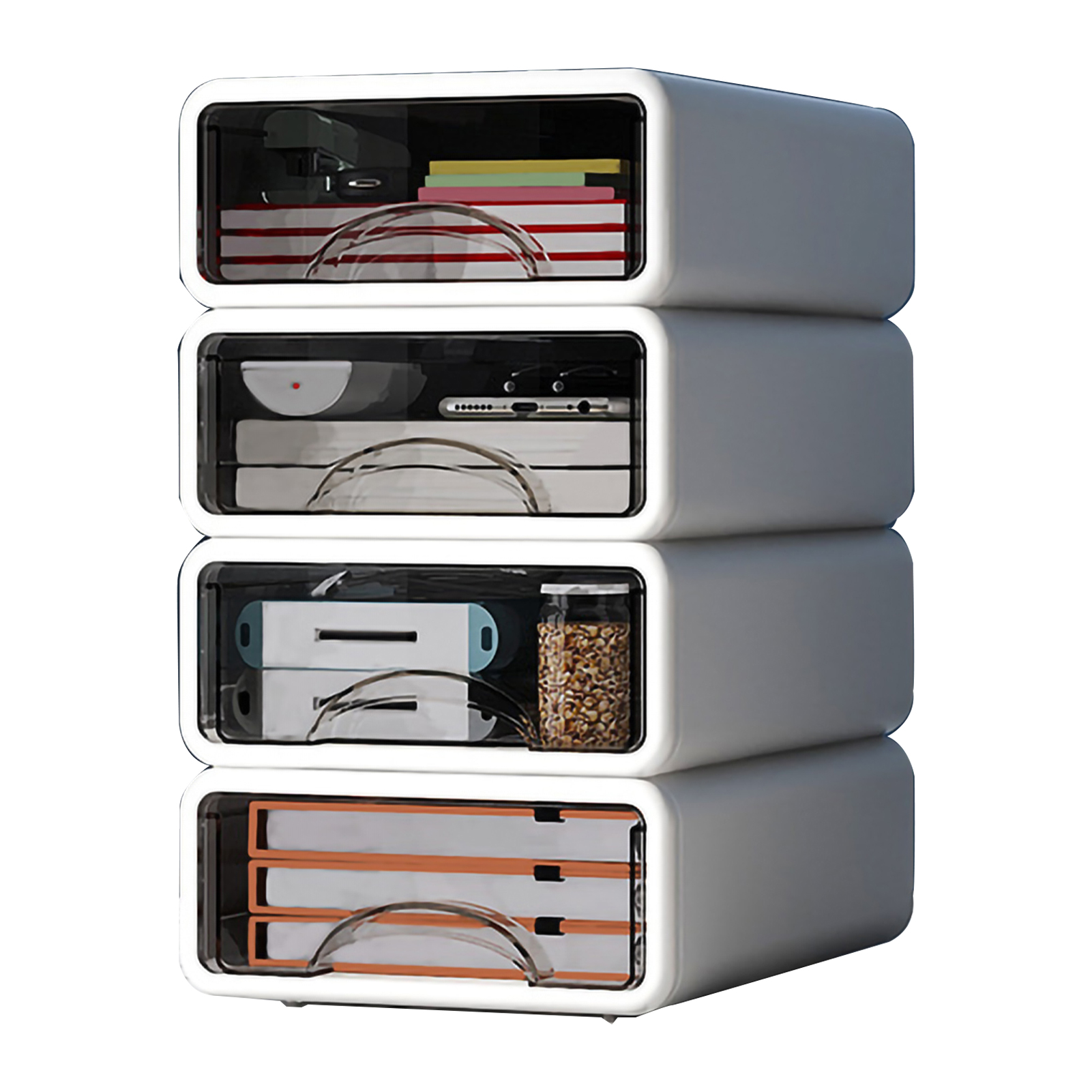 1 Pc Storage Drawers Desk Organizer Boxes Multi-Layer Stackable Storage Boxes Clutter Desk Shelving Jewelry Box for Home Office: Blue