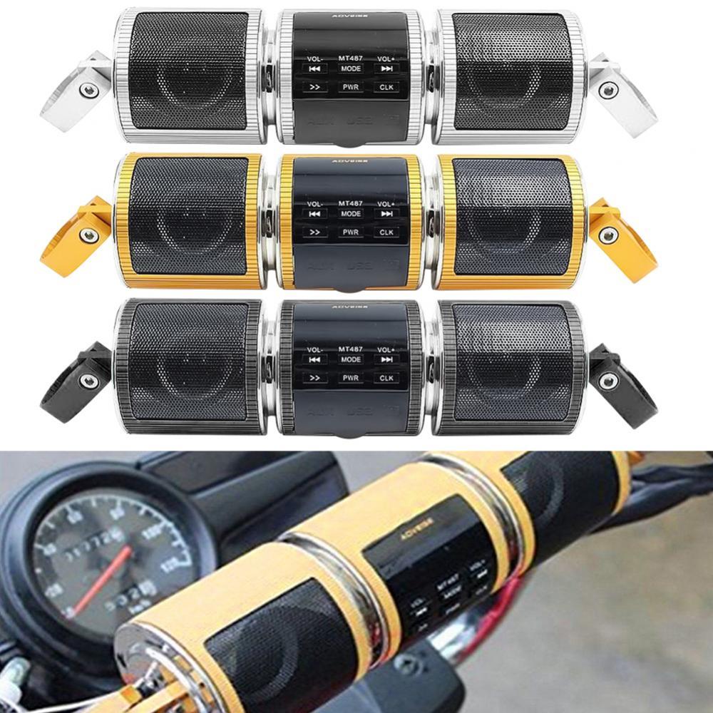 Handlebar Motorcycle MP3 Player Speaker Bluetooth Music FM Radio Waterproof Adjustable Bracket Motorbike Audio Stereo 12V