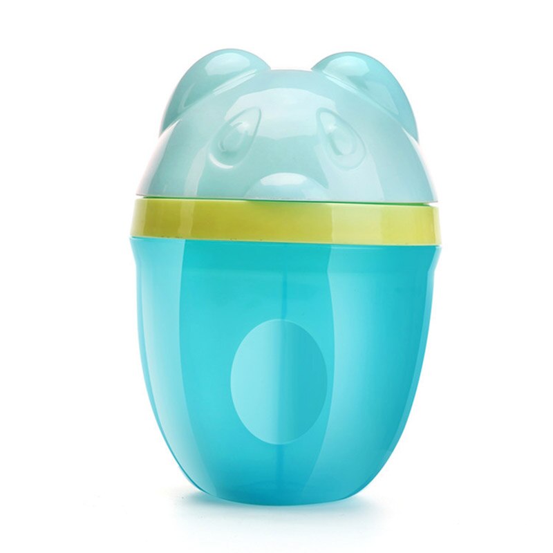 Draagbare Babyvoeding Opbergdoos Cartoon Beer 3 Grid Dispenser Voor Pasgeboren Baby Melkpoeder Container Babyvoeding: blue