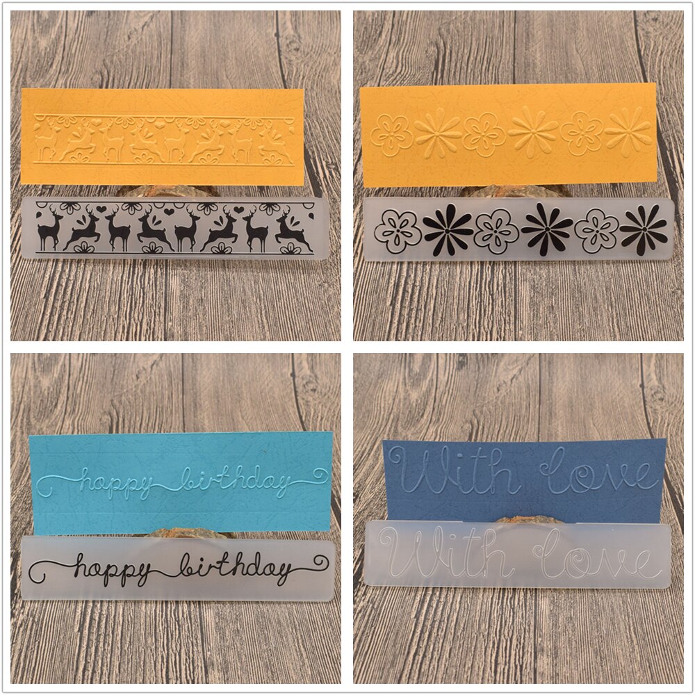 Animal Deer Plastic Embossing Folder Stencil Template For Scrapbooking Paper Birthday Christmas Card Decoration