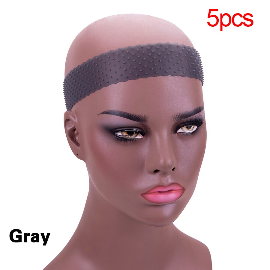 Stirnband Perücke Zubehör Silikon Band Für Perücke Einstellbar Silikon Stirnband Für Perücken Frauen Haar Band Transparent Gummi Haar: 5pcs-gray