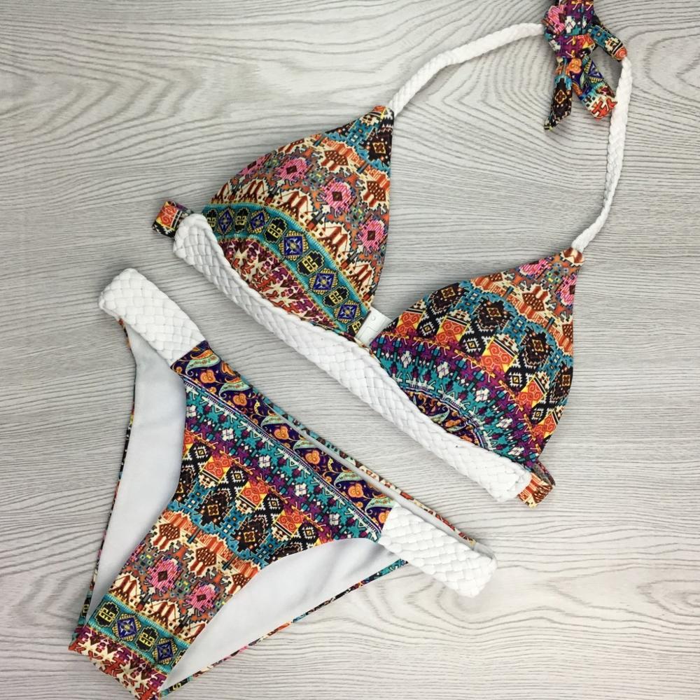 Etnische stijl retro sexy dames bikini badpak driepunts bikini bikini split badpak sexy dames badmode