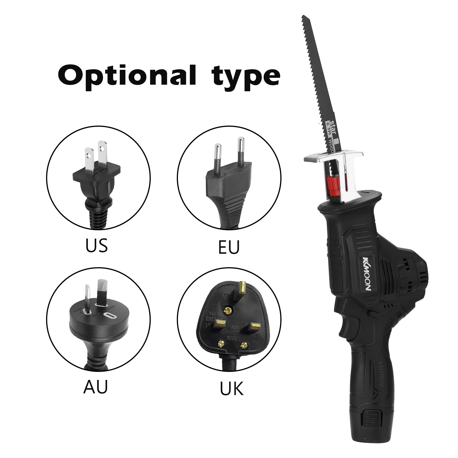 Portable Reciprocating Saws Outdoor Saber Saw Electric Power Tools for Cutting Wood Iron Sheet Plastics with battery Saw Bit