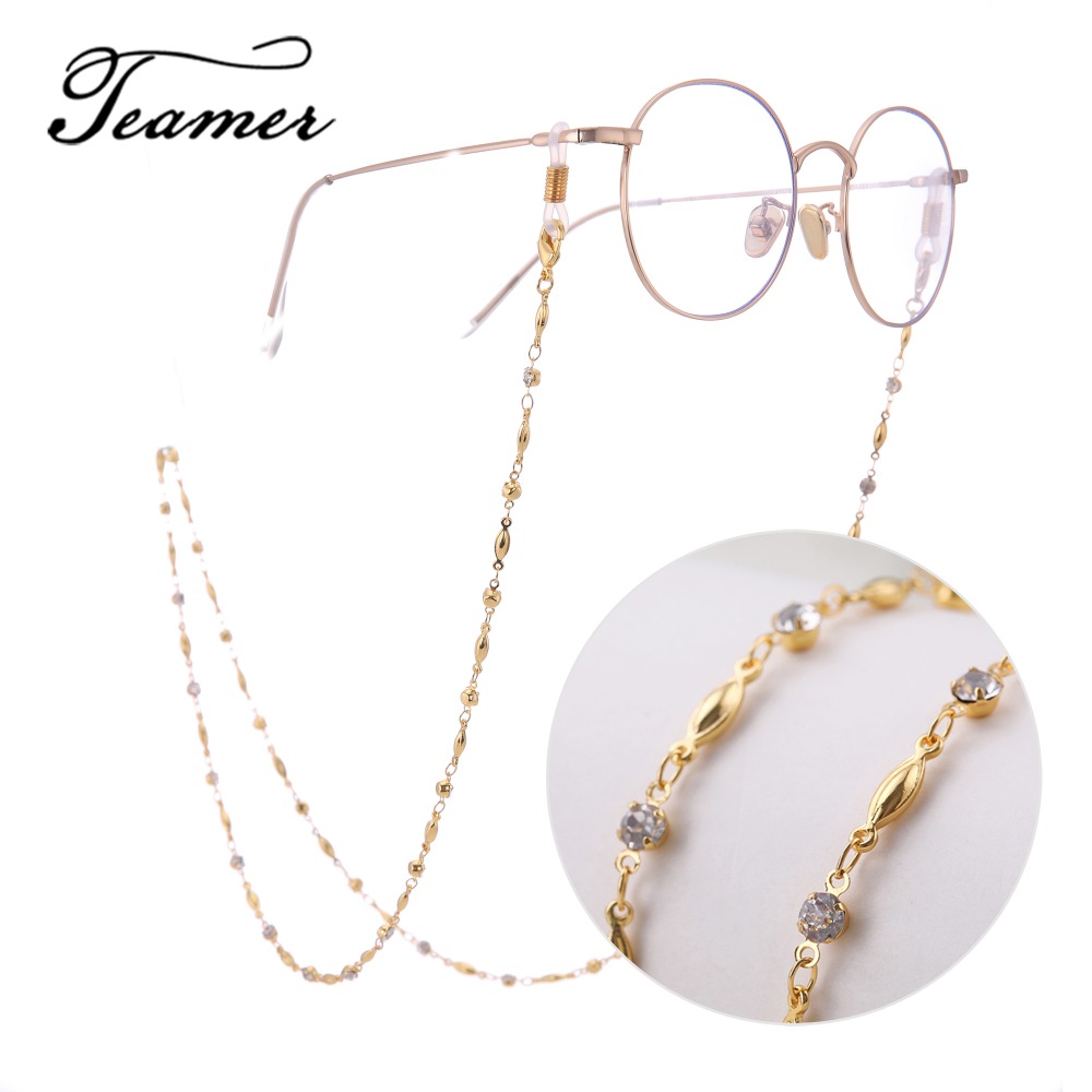 Teamer lunettes 78cm exquis lunettes | Chaîne CZ cristal lunettes lanière collier cordon de lunettes, accessoires