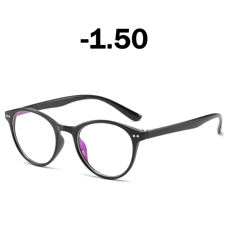Iboode Retro Ronde Bijziendheid Bril Mannen Vrouwen Optische Brillen Met Dioptrie 0 -0.5 1.0 1.5 2.0 2.5 3.0 3.5 4.0 4.5 5.0 5.5 6.0: Black -1.50