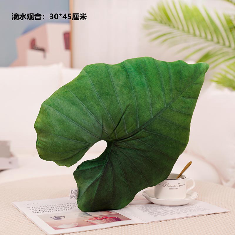 Grünes Blatt-Plüschkissen, simuliertes weiches Pflanzenkissen, Monstera-Ahorn-Plüschtier, Peluche, Sofa, Stuhl, Bett, Dekoration,: Freier Raum