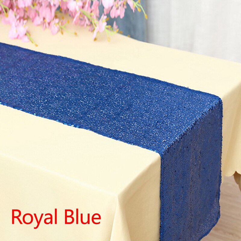 1pcs 30*180cm Sparkly Sequins Rose Gold Table Runners for Christmas Weddings Formal Party Table cloth Decorative: Blue