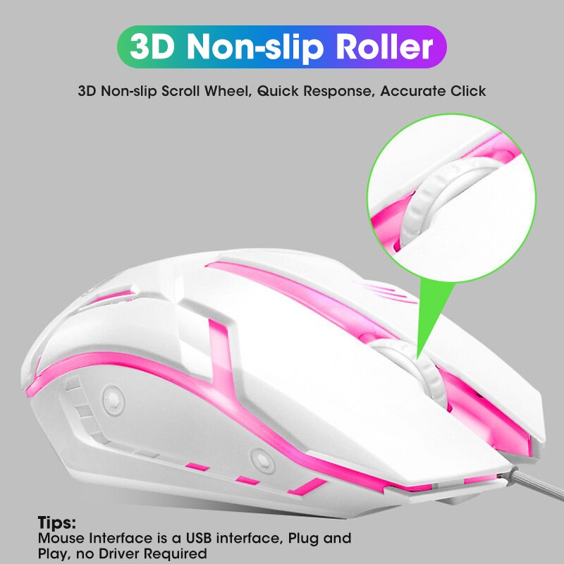 Gamer Keyboard and Mouse PC Gaming Keyboard RGB Backlit Keyboard Rubber Keycaps Wired English Keyboard Mouse Gamer Gaming Mouse