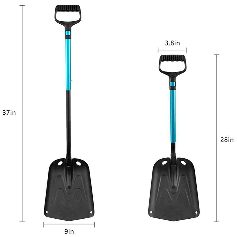 Pala de avalancha portátil y plegable, herramienta ligera para quitar la nieve de emergencia, para acampar y hacer senderismo