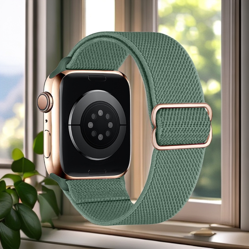 Nylon elastische band voor Apple Watch Band 45 mm 49 mm 44 mm 42 mm 41 mm 40 mm 38 mm Sportarmband Iwatch Ultra Series 8 7 6 5: S / Steenkool zwart