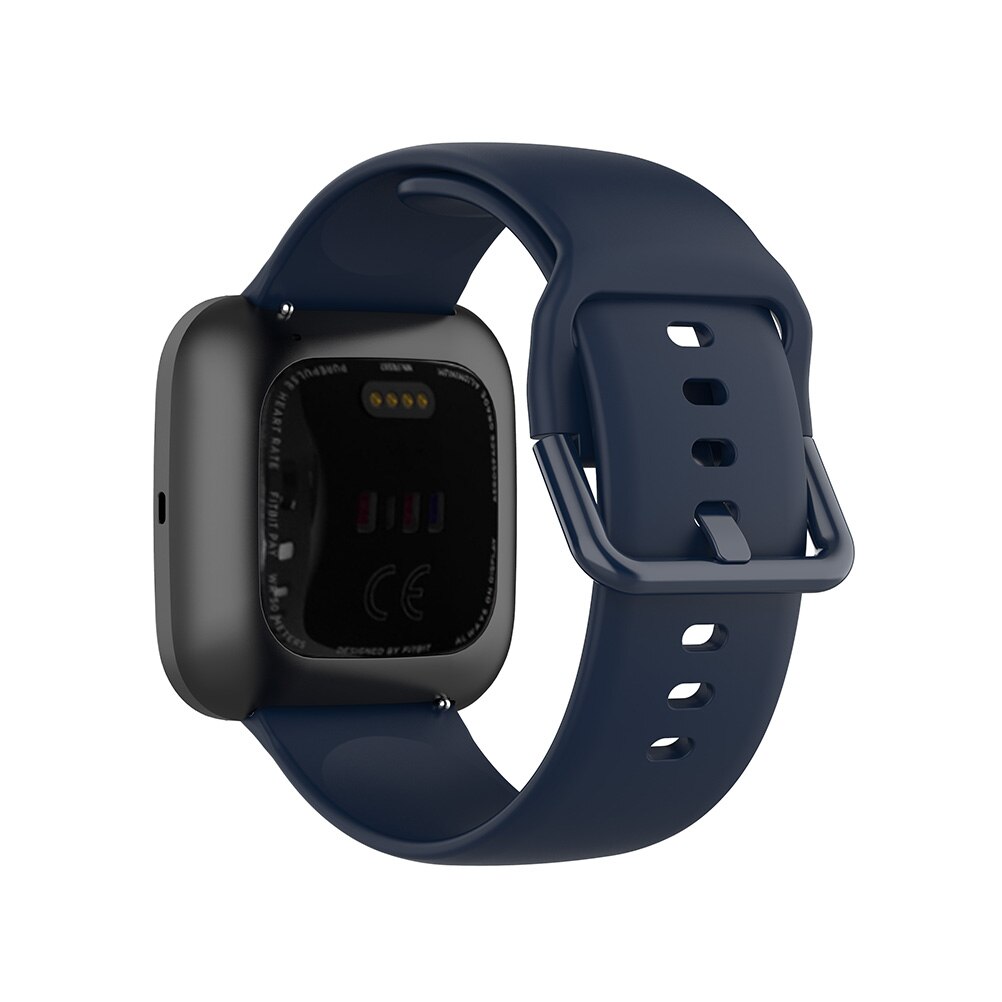 Acessórios cinta para fitbit versa 2 banda silicone macio pulso à prova dwaterproof água substituição pulseira de relógio para fitbit versa/versa 2/lite: Midnight blue