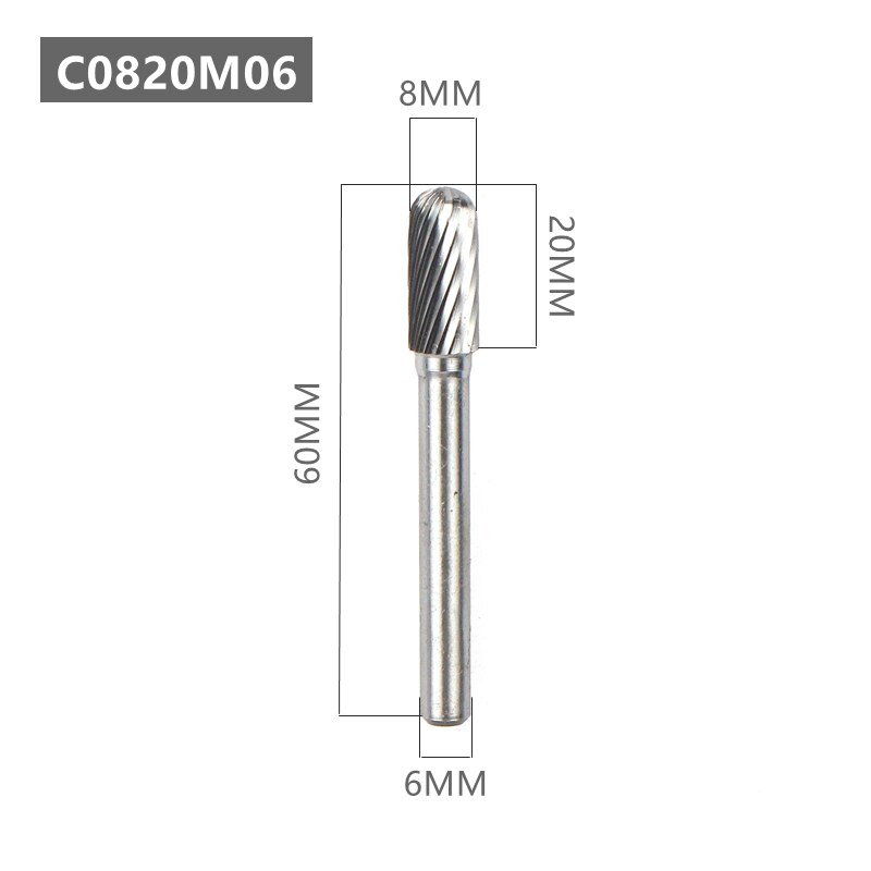 1pc Tungsten Carbide Rotary File Tool Point Burr C Ball Nose 6mm 1/4 Shank Die Grinder Abrasive Tools Drill Milling Carving Bit: Beige