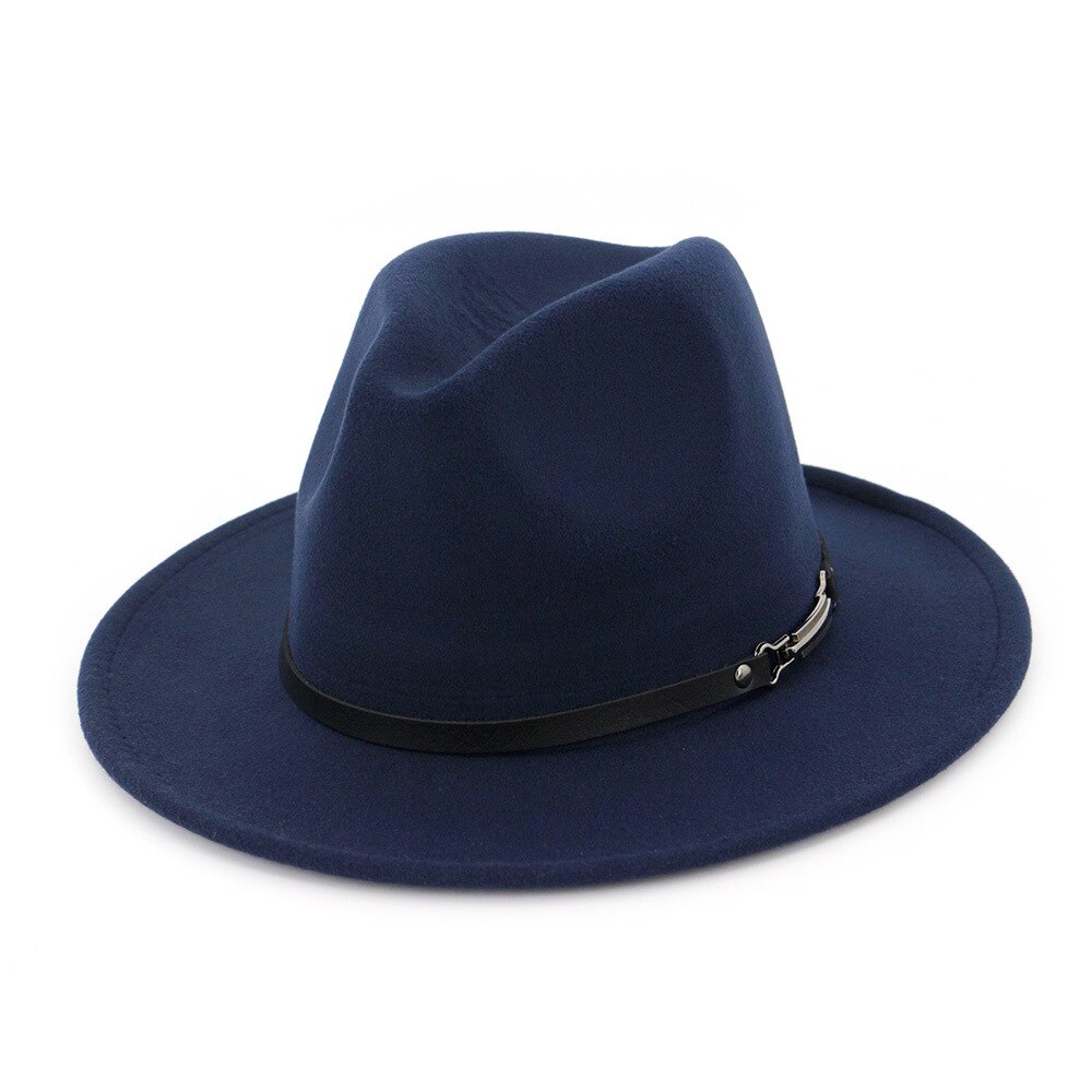 Höst vinter vanliga fedora hattar för kvinnor hatt vintage bowler jazzmössa filt bred brätte solkyrka hatt