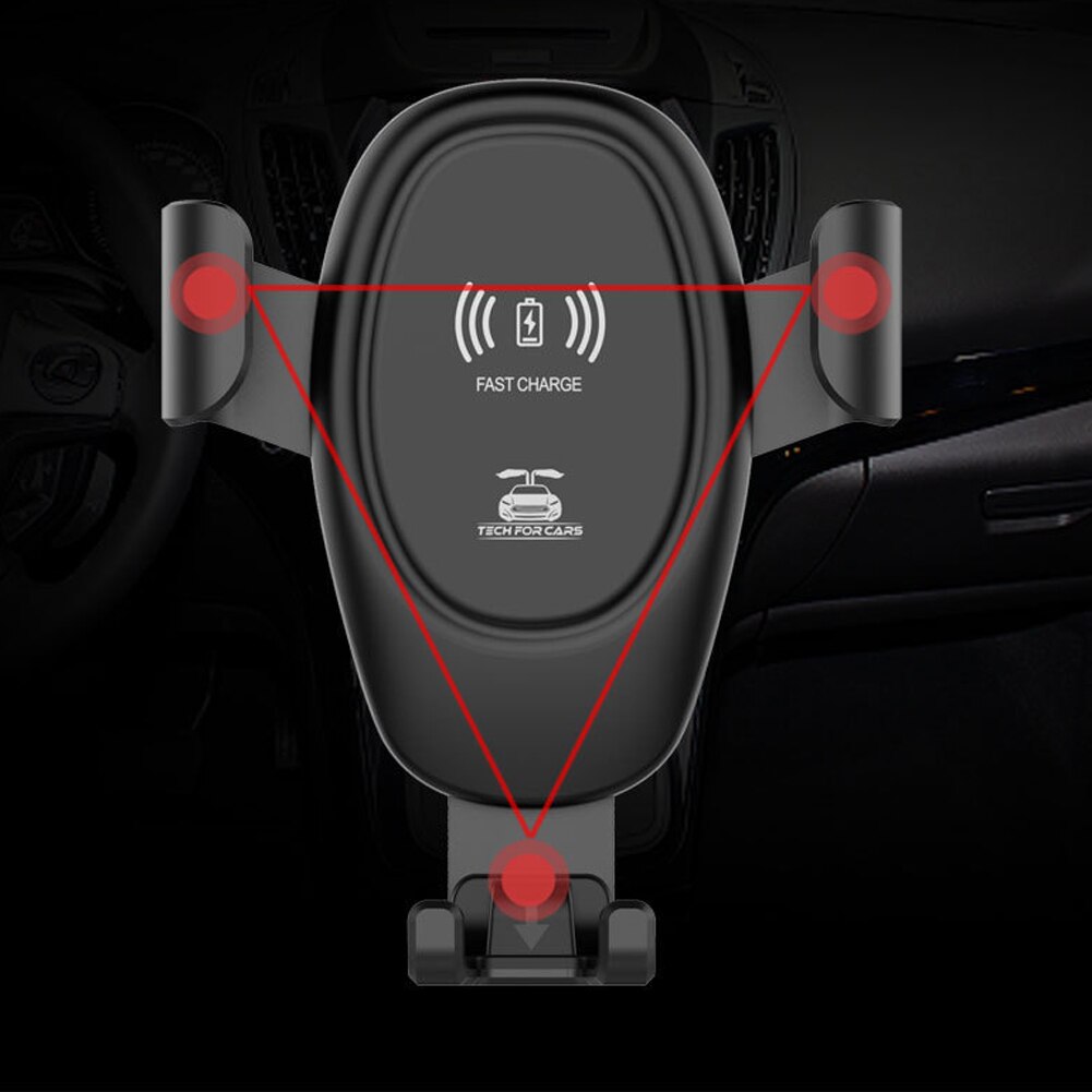 D12 Automatic Clamping Gravity Car Phone Holder 10W Qi Wireless Fast Car Charger for iPhone 11 Pro Max Huawei P30 Pro Samsung S9
