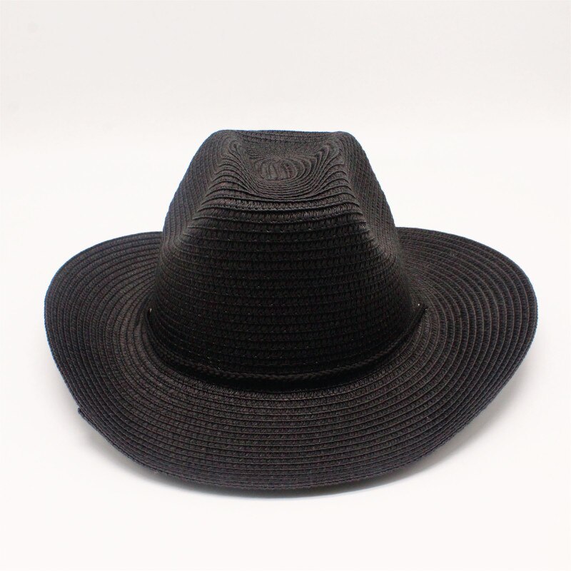 Sombrero panamá de paja para hombre y mujer, Sombrero de paja con visera para playa, Sombrero fresco de Jazz Trilby