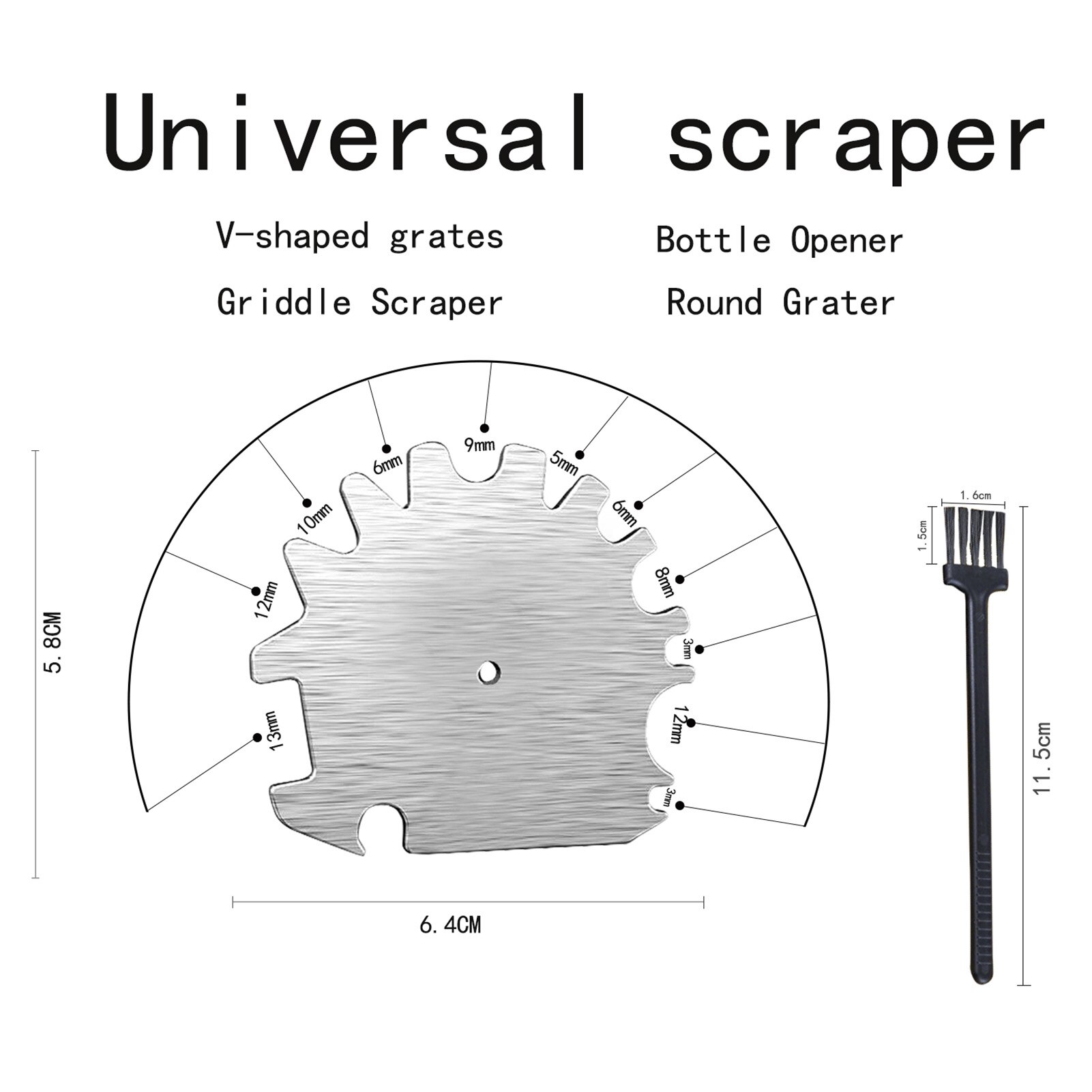 Grill Scraper Tool Stainless Steel BBQ Grill Brush Bristle Free Cleaner Bottle Opener Accessories For Men BBQ Grill Clean