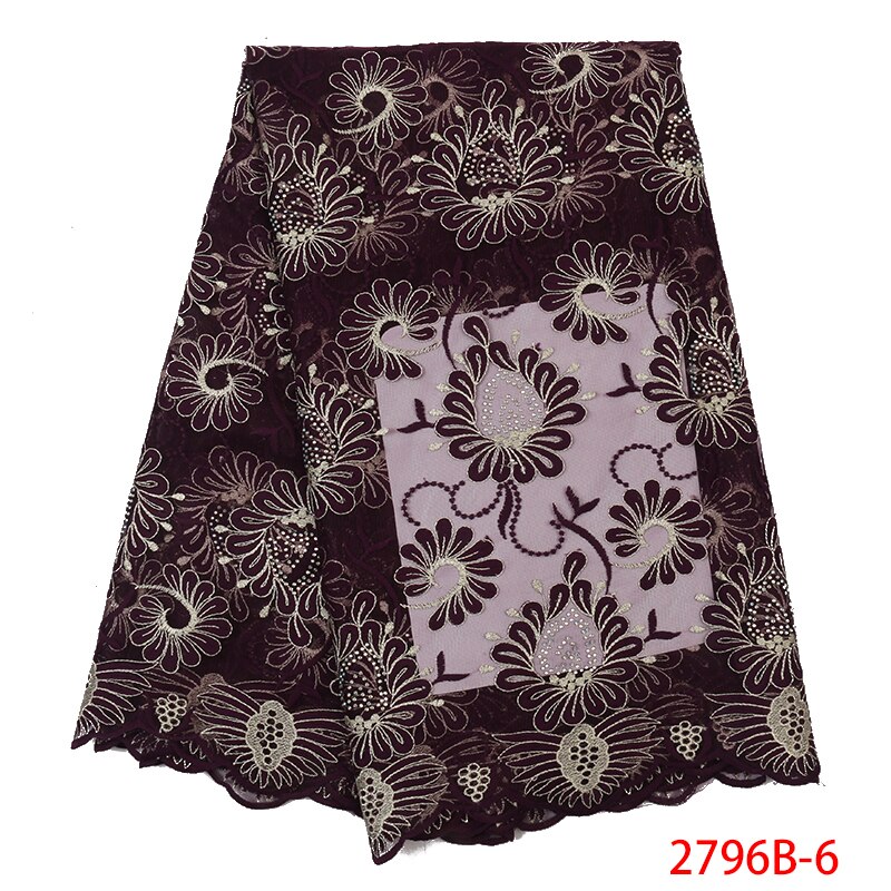 African Lace Fabric,French Net Fabric Lace ,Nigerian Embroidered Tulle Laces with Stones KS2796B-8