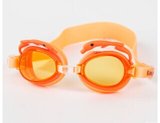Gafas de natación profesionales para niños, lentes de dibujos animados, Delfín, antivaho, impermeables, para natación: Orange Dolphin