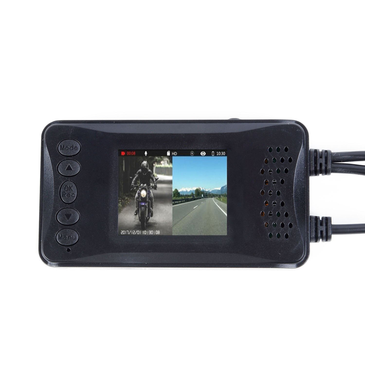 Dual Camera Motorcycle DVR AVI Video Recorder Tachograph Driving Multi-language