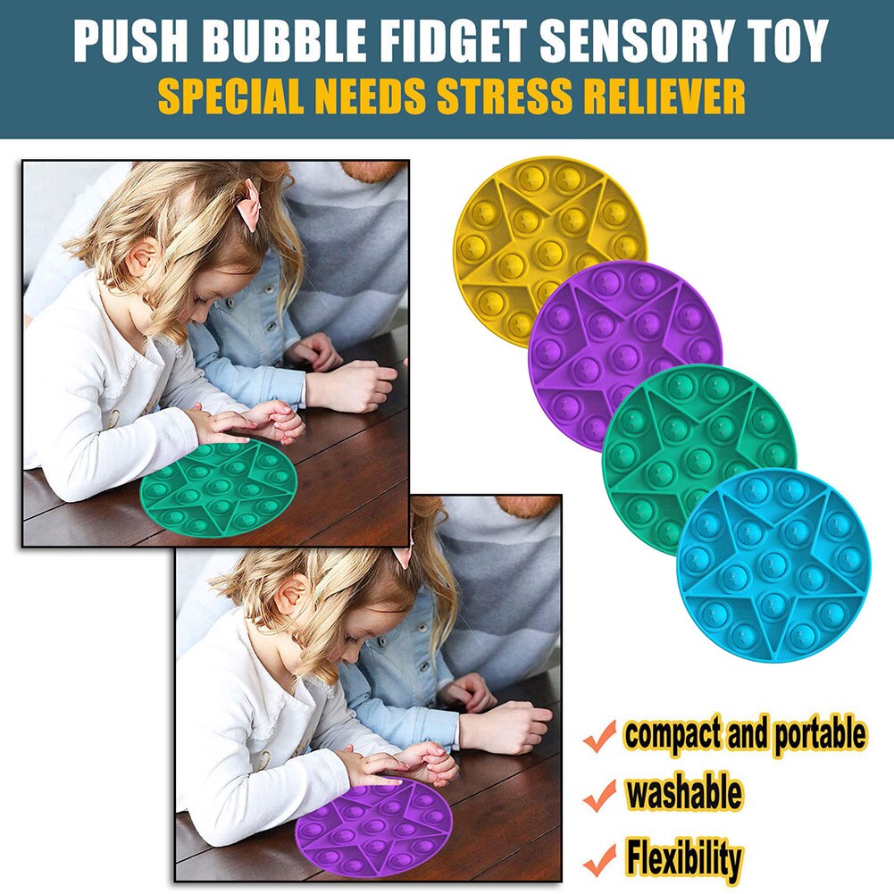 neue Star Shaped Push Blase Spielzeug Squeeze Spielzeug Kinder Erwachsene Stress Relief Silikon Zappeln Sensorischen Spielzeug für Kinder