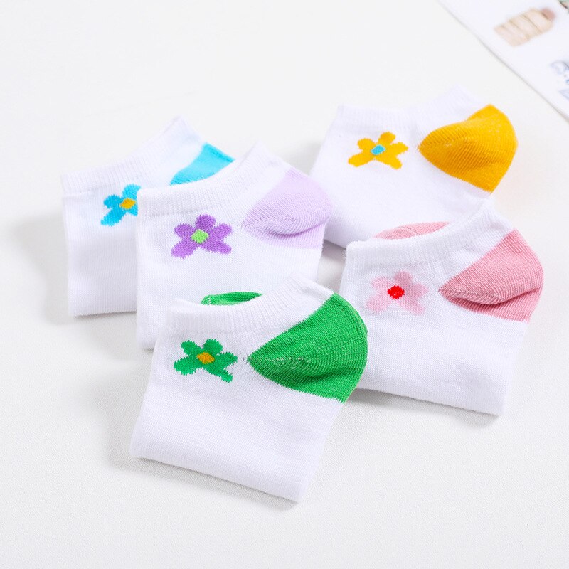 LJIQQ 5 pares kawayi bonito engraçado feliz menina socks primavera verão meias barco meias de alta qualidade