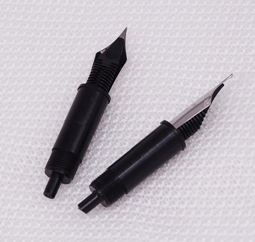 2 uds Delike pluma fuente de Metal puntas Extra fina/bien/caligrafía plumín curvo/0,38/0,5/0,58mm 2 plumas reemplazable combinación