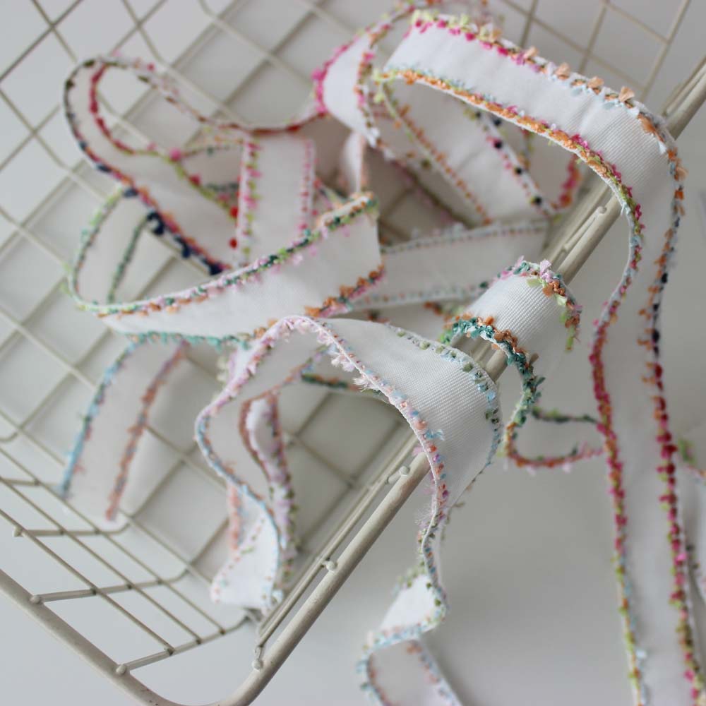 1 Yard 2.5cm Embroidered Lace Trim Ribbon Fabric webbing Grosgrain Trimming Handmade DIY Costume Dress Sewing Supplies Craft