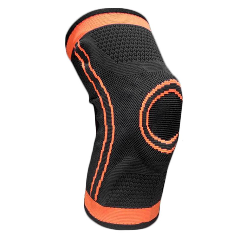 WorthWhile 1PC Sport Pressurized Kneepad Elastic Knee Pads Support Sleeve Basketball Volleyball Brace Training Fitness Protector: Orange / L
