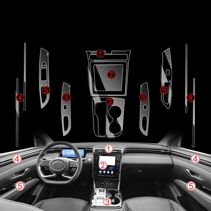 Film de Protection TPU pour Hyundai Tucson NX4 , panneau de Navigation des instruments de voiture, panneau de levage des vitres, panneau d&#39;engrenage