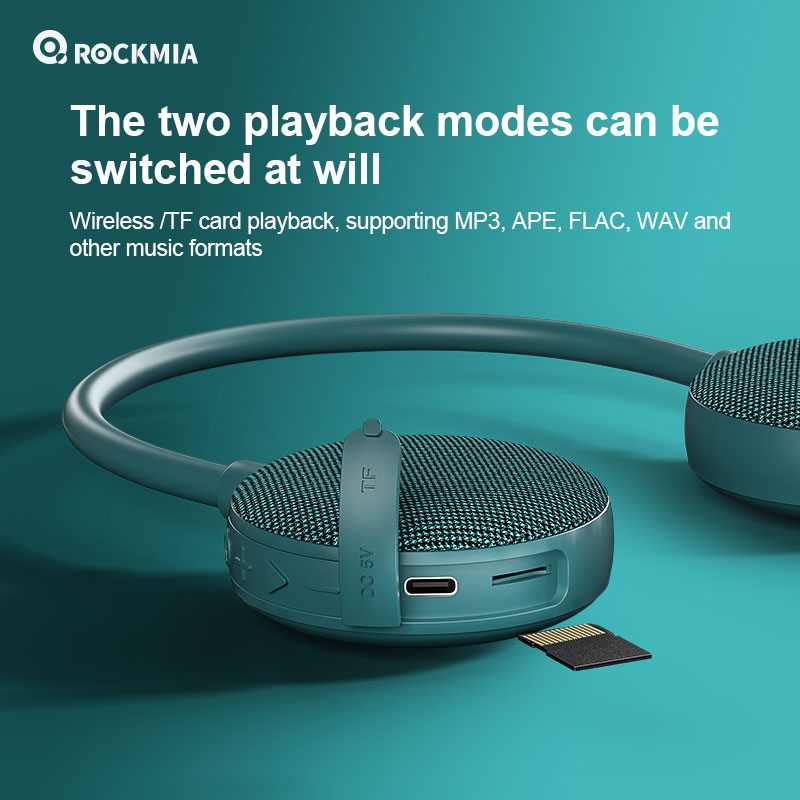 Rockmia Neck Speaker EBS-906 Bluetooth 5.0 Wearable Wireless TF Card Music Player For Home Outdoor Walking Ridding Cycling