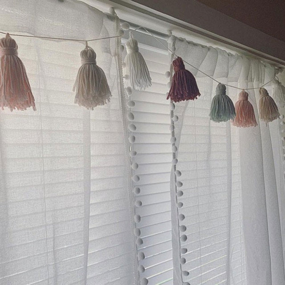 1Set Mixed DIY Wool Tassel Garland String Tassels Wall Handmade Hanging Ornaments Children Rooms Kids Birthday Party Home Decor