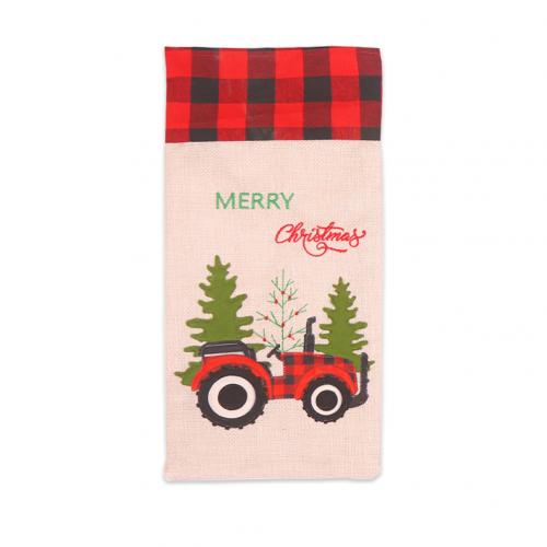 Festival Levert Vrolijke Kerstboom Auto Plaid Wijnfles Cover Champagne Tas Decor: Red Car