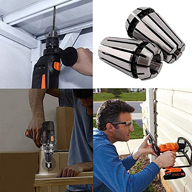 15Pcs ER11 1-7mm Spring Chuck Collet ER11 5mm Extension Rod Holder Collet CNC Milling Lathe Tool Set for Workholding