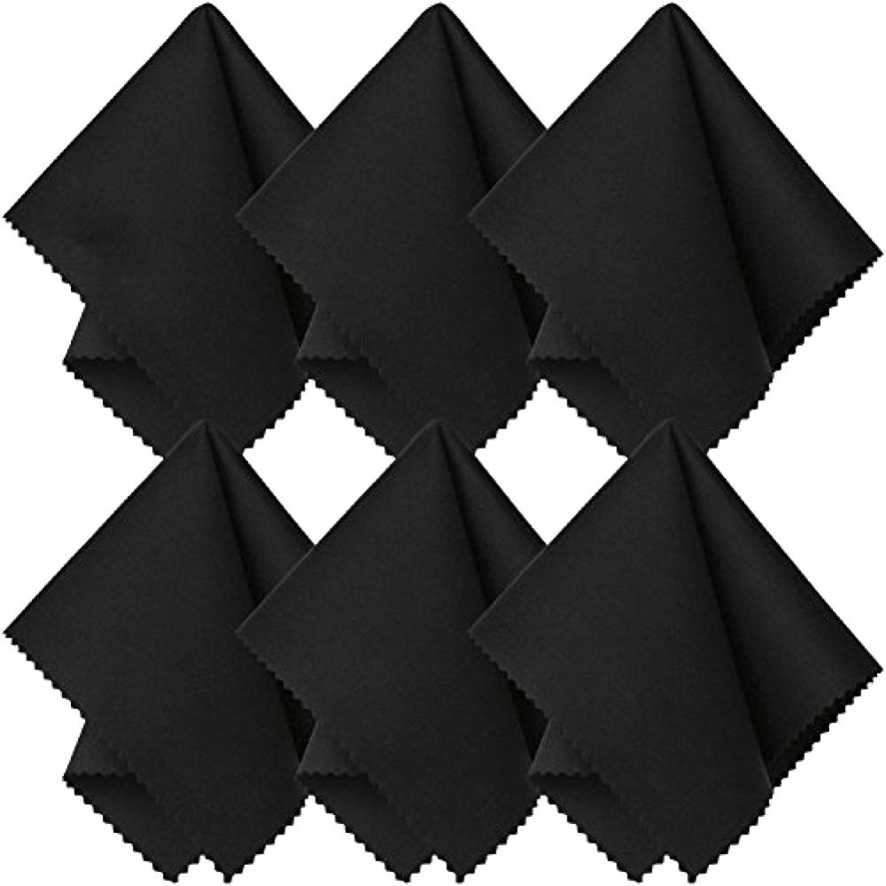 10pcs Microfiber Cloth Glasses Cleaning Cloths Glasses Lens Clothes Black Cloth Glasses Accessories: Default Title