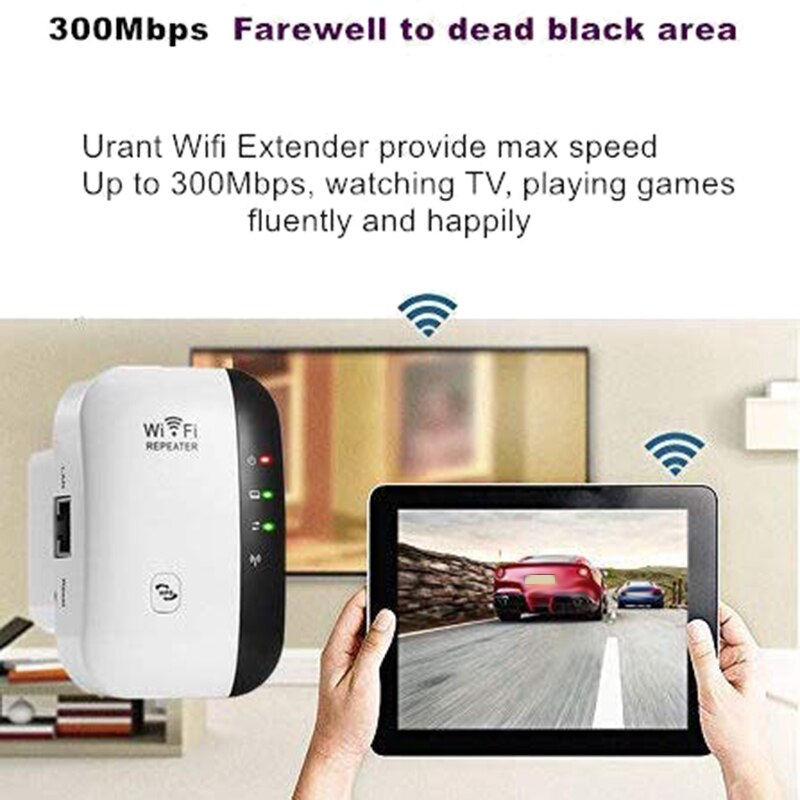 Wifi netværk repeater trådløs signalforstærker lille brød routing extender 300m relæ repeater uk plug