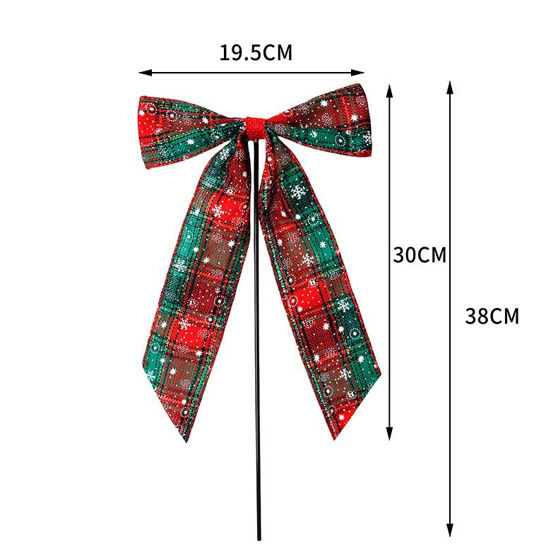 Kerstboomdecoratie accessoires rode grote strik dubbel linnen lint eland gouden kerststrik huisdecoratie strikken voor knutselen: 12