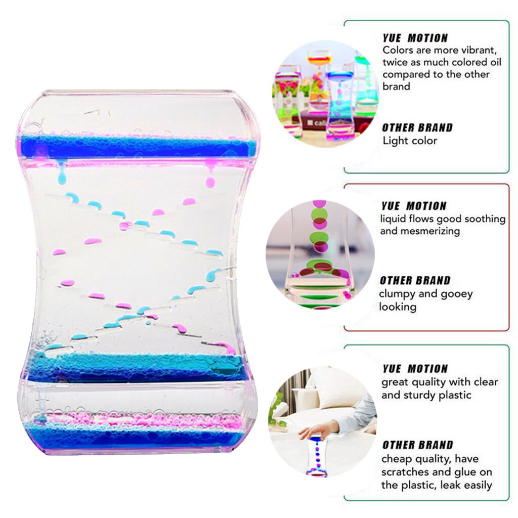 Hourglass Sensory Visual Stimulation Timer Decompression Water House Decoration Liquid Hourglass Stress Reliever Toys